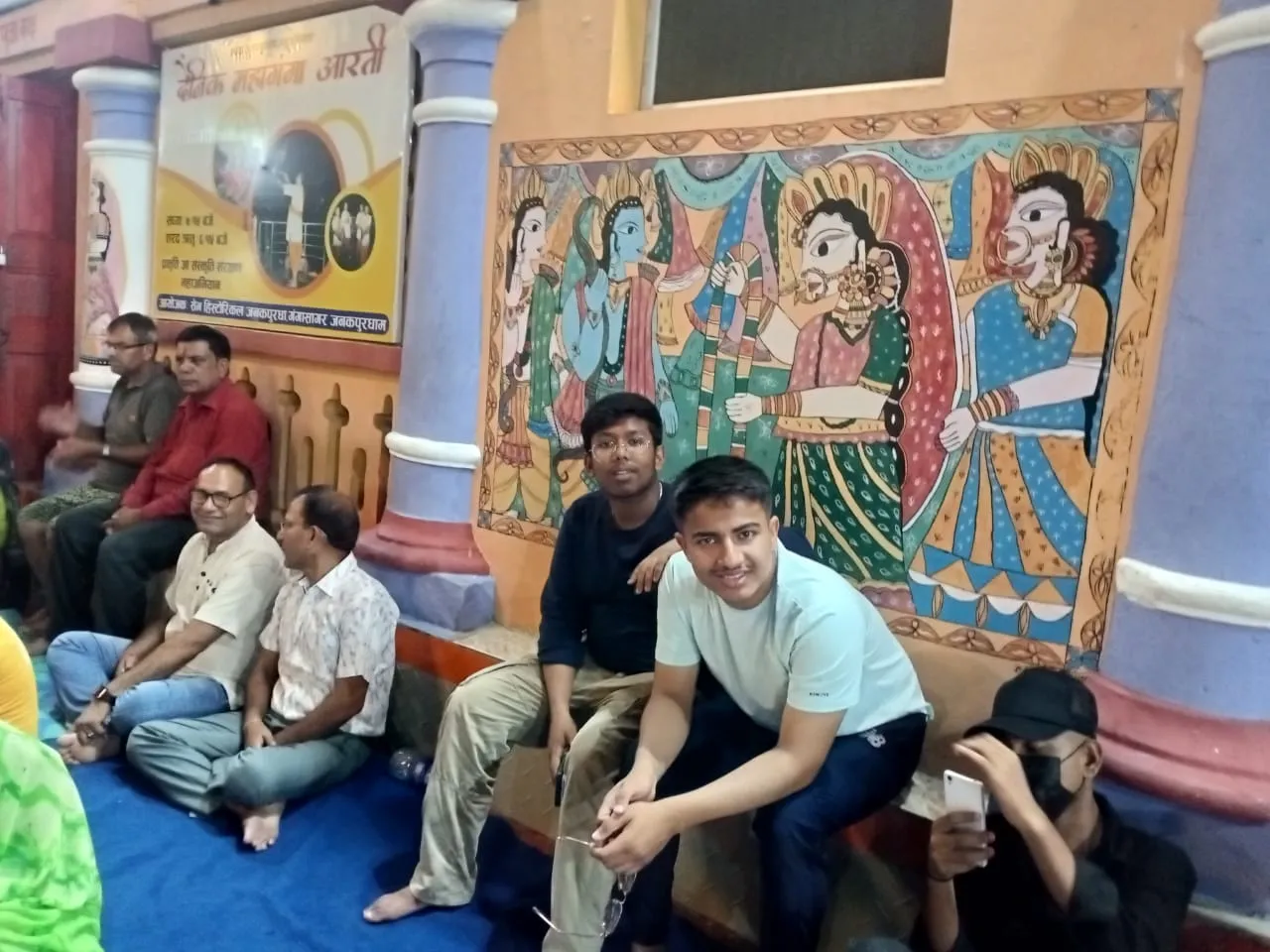 picture of us in arati in the bank of ganga sagar